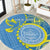 Personalised Palau Independence Day Round Carpet Belau Coat Of Arms Polynesian Curve Style