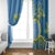 Personalised Palau Independence Day Window Curtain Belau Coat Of Arms Polynesian Curve Style