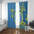 Personalised Palau Independence Day Window Curtain Belau Coat Of Arms Polynesian Curve Style