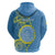 Personalised Palau Independence Day Zip Hoodie Belau Coat Of Arms Polynesian Curve Style