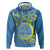 Personalised Palau Independence Day Zip Hoodie Belau Coat Of Arms Polynesian Curve Style