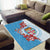 Personalised Fiji Day Area Rug Fijian Tapa Pattern Mix Tagimoucia - Blue Version