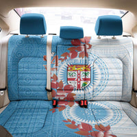 Personalised Fiji Day Back Car Seat Cover Fijian Tapa Pattern Mix Tagimoucia - Blue Version