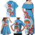 Personalised Fiji Day Family Matching Off Shoulder Maxi Dress and Hawaiian Shirt Fijian Tapa Pattern Mix Tagimoucia - Blue Version