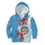 Personalised Fiji Day Kid Hoodie Fijian Tapa Pattern Mix Tagimoucia - Blue Version