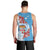 Personalised Fiji Day Men Tank Top Fijian Tapa Pattern Mix Tagimoucia - Blue Version