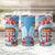 Personalised Fiji Day Tumbler Cup Fijian Tapa Pattern Mix Tagimoucia - Blue Version