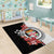 Personalised Fiji Day Area Rug Fijian Tapa Pattern Mix Tagimoucia - Black Version