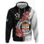 Personalised Fiji Day Hoodie Fijian Tapa Pattern Mix Tagimoucia - Black Version