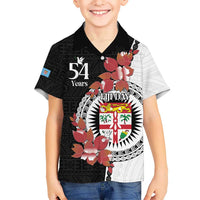 Personalised Fiji Day Kid Hawaiian Shirt Fijian Tapa Pattern Mix Tagimoucia - Black Version LT14 Kid Black - Polynesian Pride