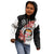 Personalised Fiji Day Kid Hoodie Fijian Tapa Pattern Mix Tagimoucia - Black Version