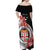 Personalised Fiji Day Off Shoulder Maxi Dress Fijian Tapa Pattern Mix Tagimoucia - Black Version