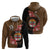 Personalised Fiji Day Hoodie Fijian Tapa Pattern Mix Tagimoucia - Brown Version