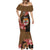 Personalised Fiji Day Mermaid Dress Fijian Tapa Pattern Mix Tagimoucia - Brown Version