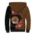 Personalised Fiji Day Sherpa Hoodie Fijian Tapa Pattern Mix Tagimoucia - Brown Version