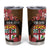 Personalised Fiji Day Tumbler Cup Fijian Tapa Pattern Mix Tagimoucia - Brown Version