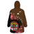 Personalised Fiji Day Wearable Blanket Hoodie Fijian Tapa Pattern Mix Tagimoucia - Brown Version