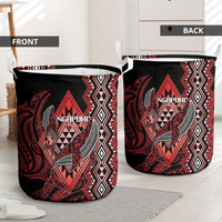 Aotearoa Iwi Ngapuhi Laundry Basket NZ Maori Humpback Whale Taniko Motifs LT14 - Polynesian Pride