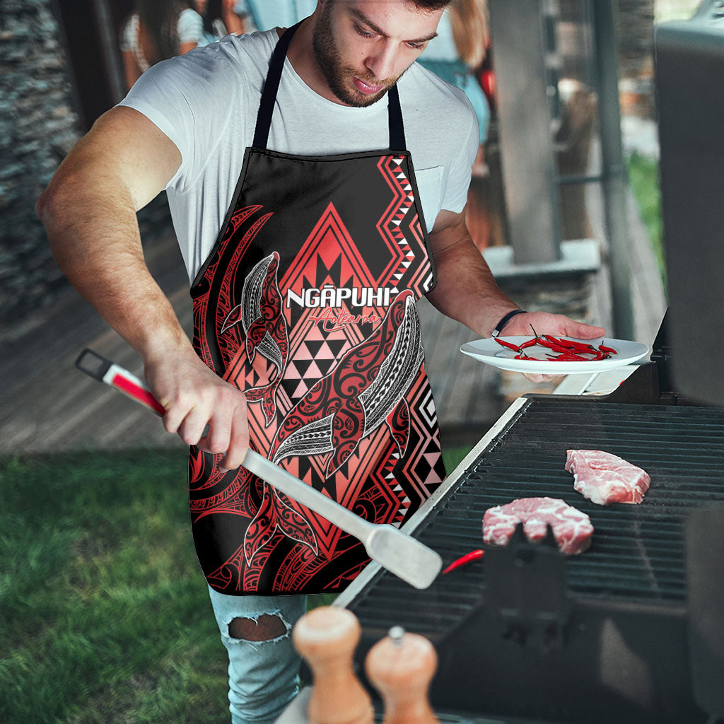 Aotearoa Iwi Ngapuhi Apron NZ Maori Humpback Whale Taniko Motifs LT14 - Polynesian Pride