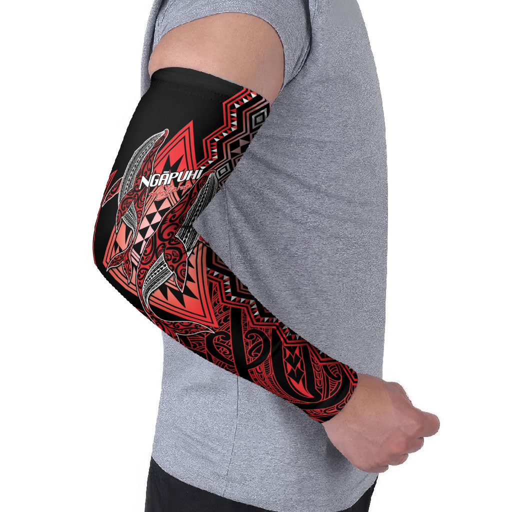 Aotearoa Iwi Ngapuhi Personalised Arm Sleeves NZ Maori Humpback Whale Taniko Motifs LT14 - Polynesian Pride