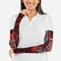 Aotearoa Iwi Ngapuhi Personalised Arm Sleeves NZ Maori Humpback Whale Taniko Motifs LT14 - Polynesian Pride