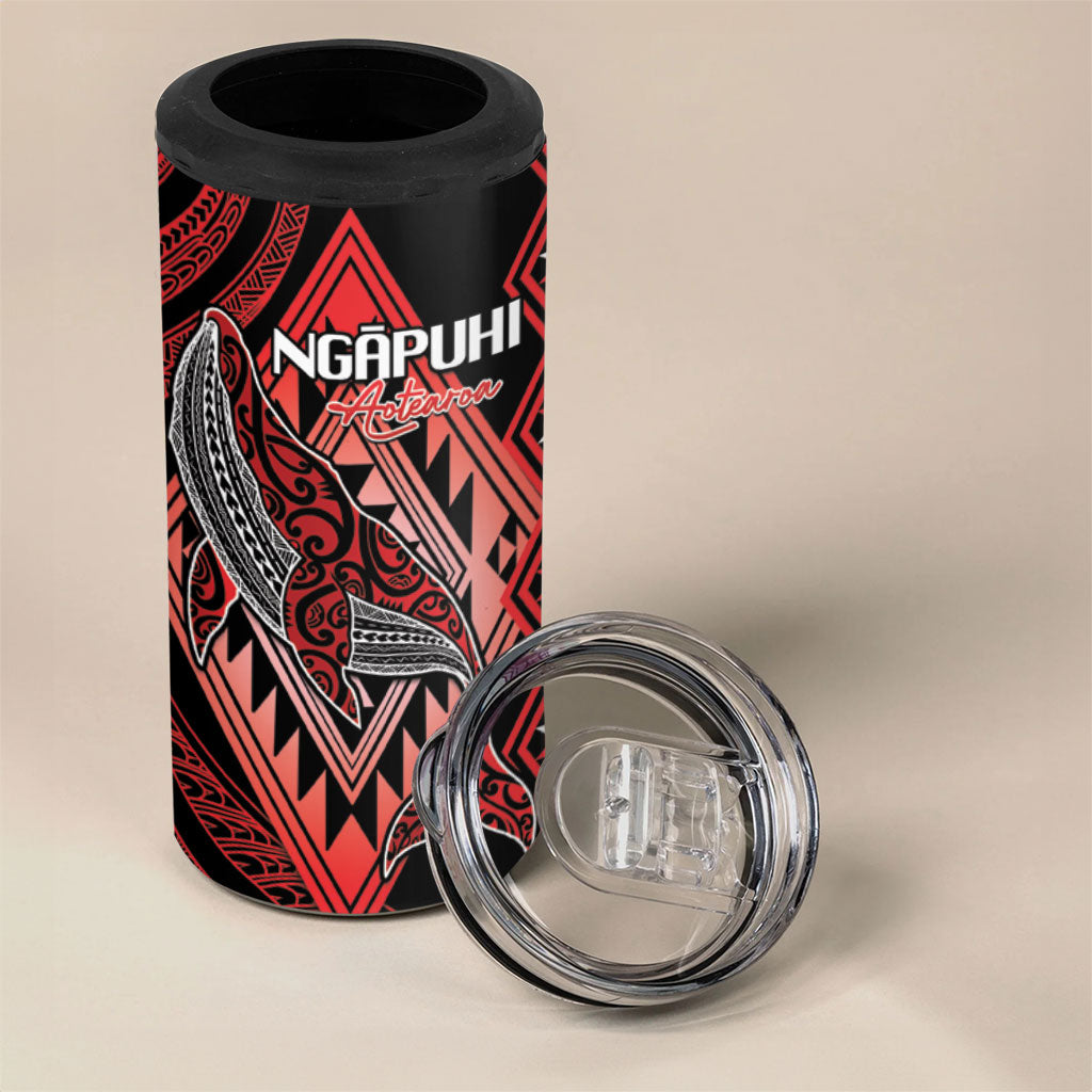 Aotearoa Iwi Ngapuhi Personalised 4 in 1 Can Cooler Tumbler NZ Maori Humpback Whale Taniko Motifs LT14 - Polynesian Pride