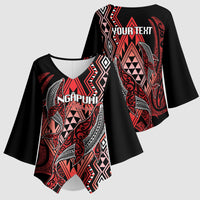 Aotearoa Iwi Ngapuhi Personalised Kimono Sleeve Blouse NZ Maori Humpback Whale Taniko Motifs LT14 - Polynesian Pride