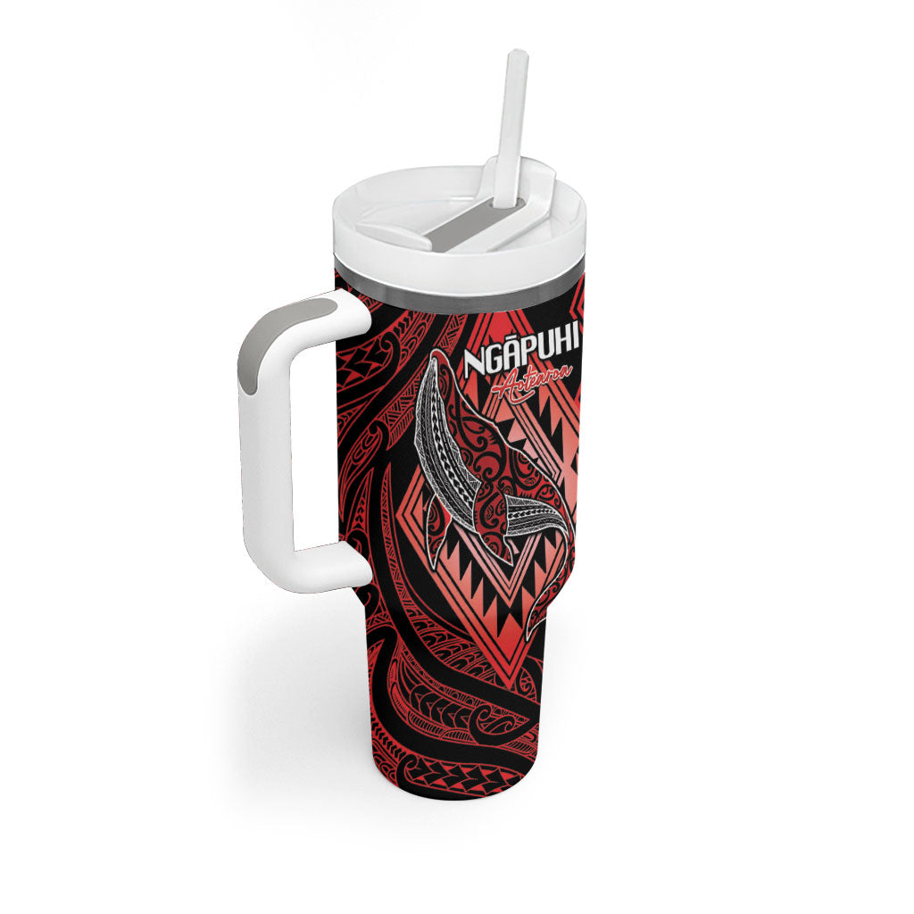 Aotearoa Iwi Ngapuhi Personalised Tumbler With Handle NZ Maori Humpback Whale Taniko Motifs LT14 - Polynesian Pride