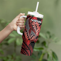 Aotearoa Iwi Ngapuhi Personalised Tumbler With Handle NZ Maori Humpback Whale Taniko Motifs LT14 - Polynesian Pride