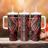 Aotearoa Iwi Ngapuhi Personalised Tumbler With Handle NZ Maori Humpback Whale Taniko Motifs LT14 - Polynesian Pride