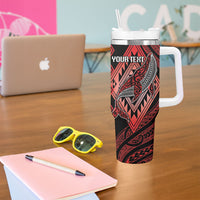 Aotearoa Iwi Ngapuhi Personalised Tumbler With Handle NZ Maori Humpback Whale Taniko Motifs LT14 - Polynesian Pride