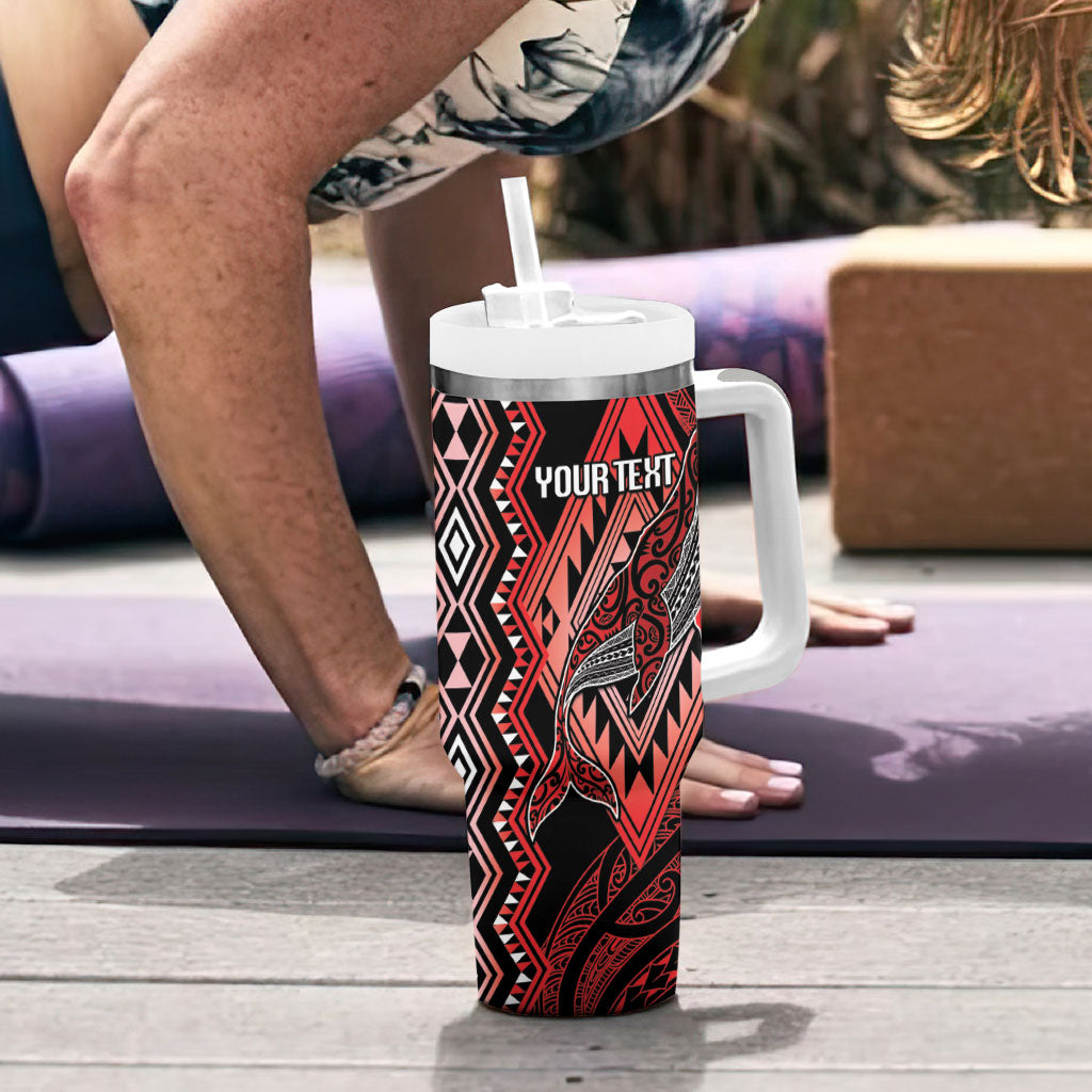 Aotearoa Iwi Ngapuhi Personalised Tumbler With Handle NZ Maori Humpback Whale Taniko Motifs LT14 - Polynesian Pride