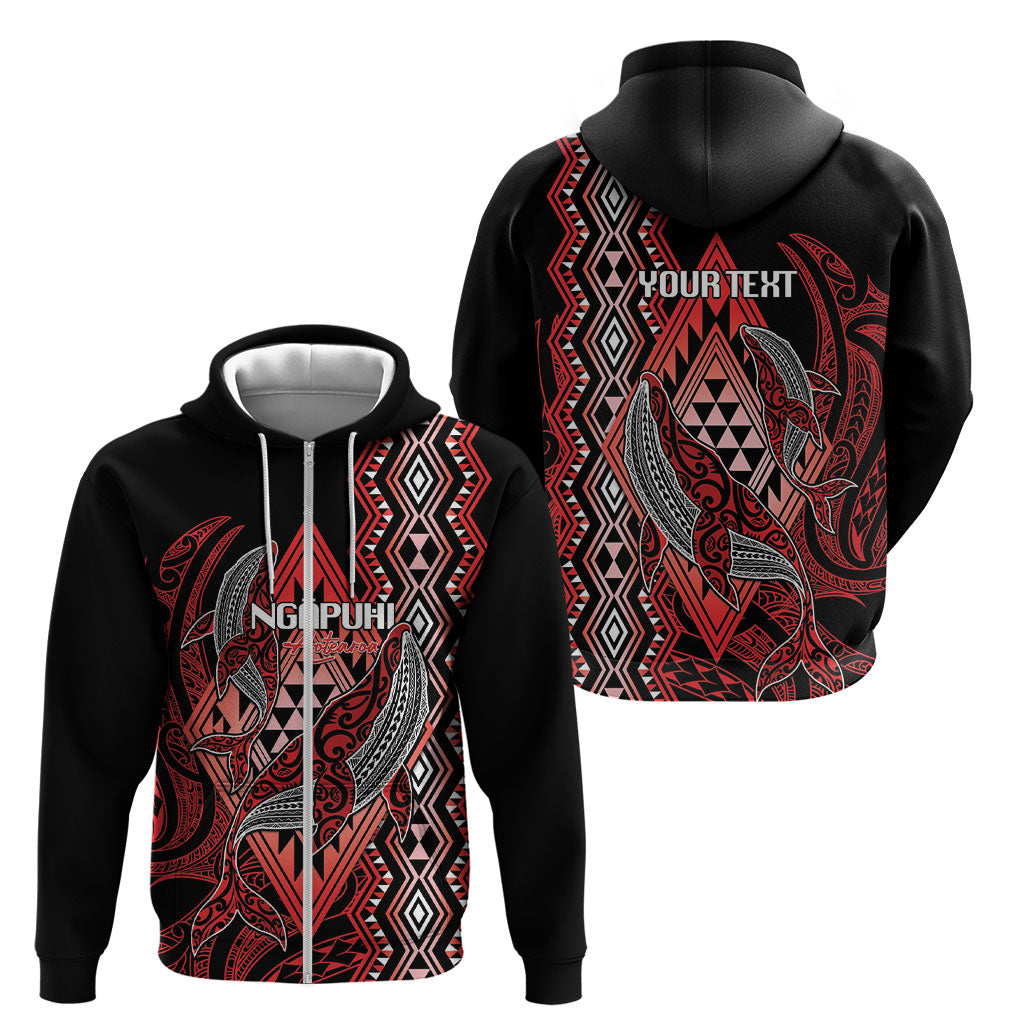 Aotearoa Iwi Ngapuhi Personalised Zip Hoodie NZ Maori Humpback Whale Taniko Motifs LT14 - Polynesian Pride