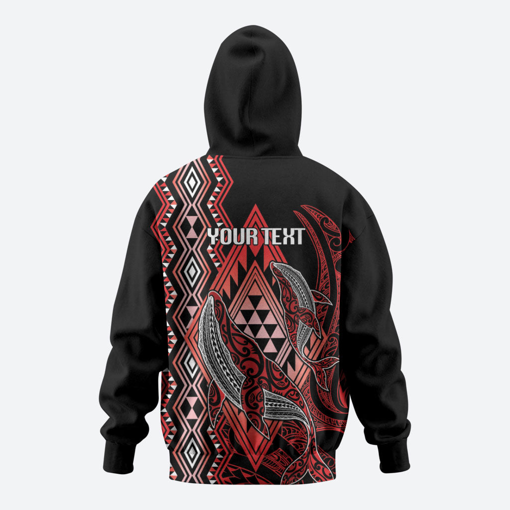 Aotearoa Iwi Ngapuhi Personalised Zip Hoodie NZ Maori Humpback Whale Taniko Motifs LT14 - Polynesian Pride