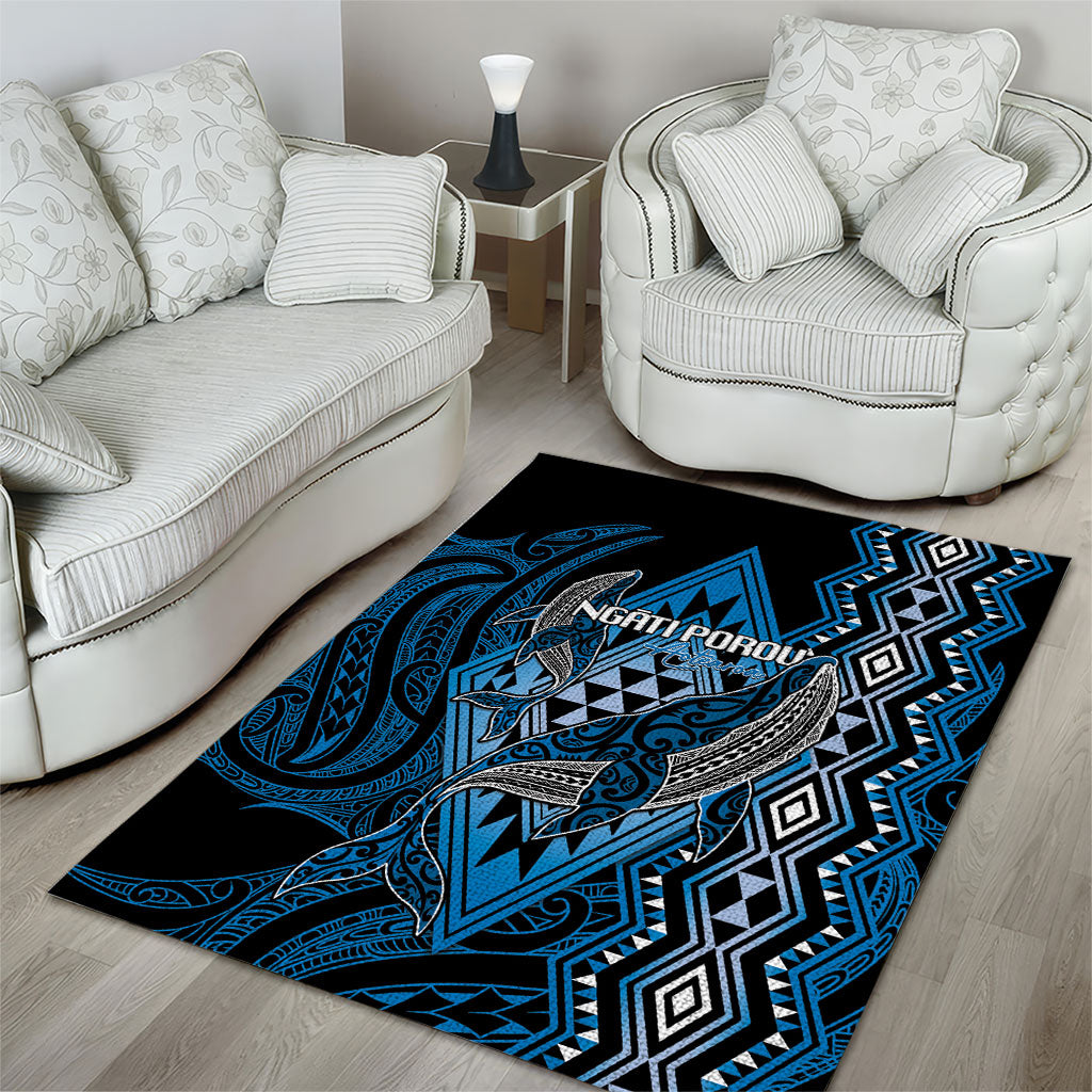 Aotearoa Iwi Ngati Porou Area Rug NZ Maori Humpback Whale Taniko Motifs LT14 - Polynesian Pride
