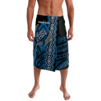 Aotearoa Iwi Ngati Porou Personalised Lavalava NZ Maori Humpback Whale Taniko Motifs LT14 Blue - Polynesian Pride