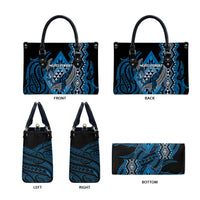 Aotearoa Iwi Ngati Porou Leather Bag NZ Maori Humpback Whale Taniko Motifs LT14 - Polynesian Pride