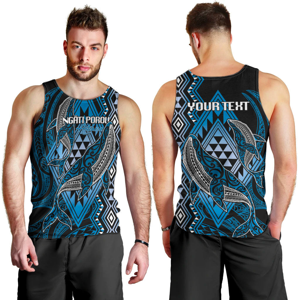 Aotearoa Iwi Ngati Porou Personalised Men Tank Top NZ Maori Humpback Whale Taniko Motifs LT14 - Polynesian Pride