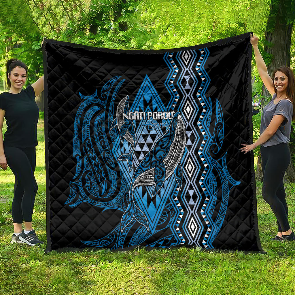 Aotearoa Iwi Ngati Porou Quilt NZ Maori Humpback Whale Taniko Motifs LT14 - Polynesian Pride