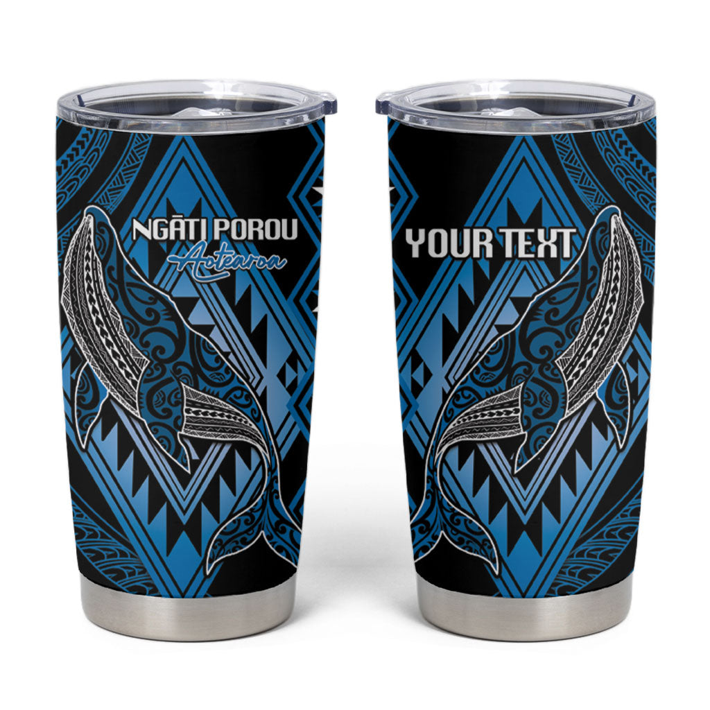 Aotearoa Iwi Ngati Porou Personalised Tumbler Cup NZ Maori Humpback Whale Taniko Motifs
