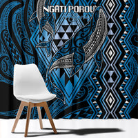 Aotearoa Iwi Ngati Porou Window Curtain NZ Maori Humpback Whale Taniko Motifs LT14 - Polynesian Pride