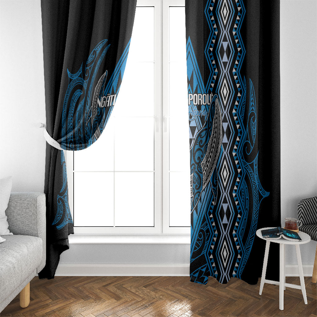 Aotearoa Iwi Ngati Porou Window Curtain NZ Maori Humpback Whale Taniko Motifs LT14 - Polynesian Pride