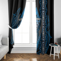 Aotearoa Iwi Ngati Porou Window Curtain NZ Maori Humpback Whale Taniko Motifs LT14 - Polynesian Pride