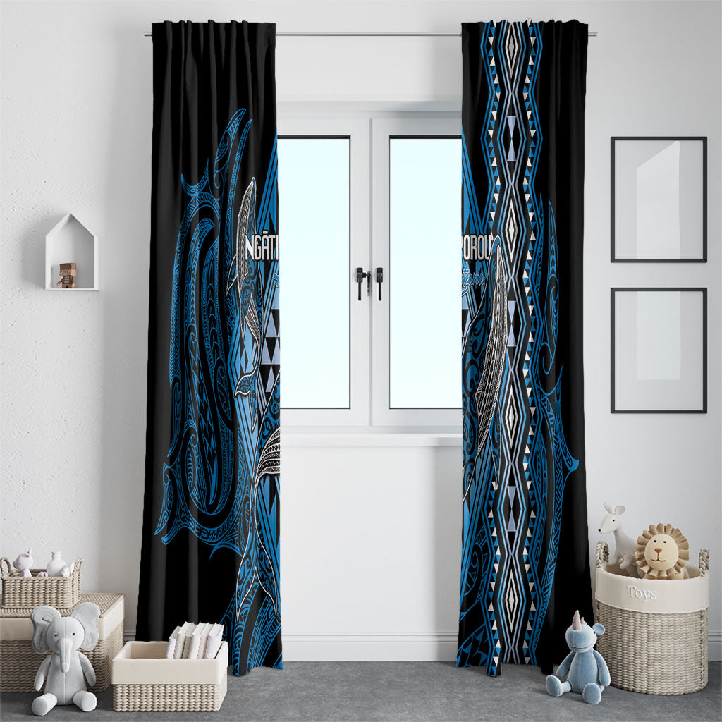 Aotearoa Iwi Ngati Porou Window Curtain NZ Maori Humpback Whale Taniko Motifs LT14 - Polynesian Pride