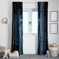 Aotearoa Iwi Ngati Porou Window Curtain NZ Maori Humpback Whale Taniko Motifs LT14 - Polynesian Pride