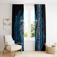 Aotearoa Iwi Ngati Porou Window Curtain NZ Maori Humpback Whale Taniko Motifs LT14 - Polynesian Pride