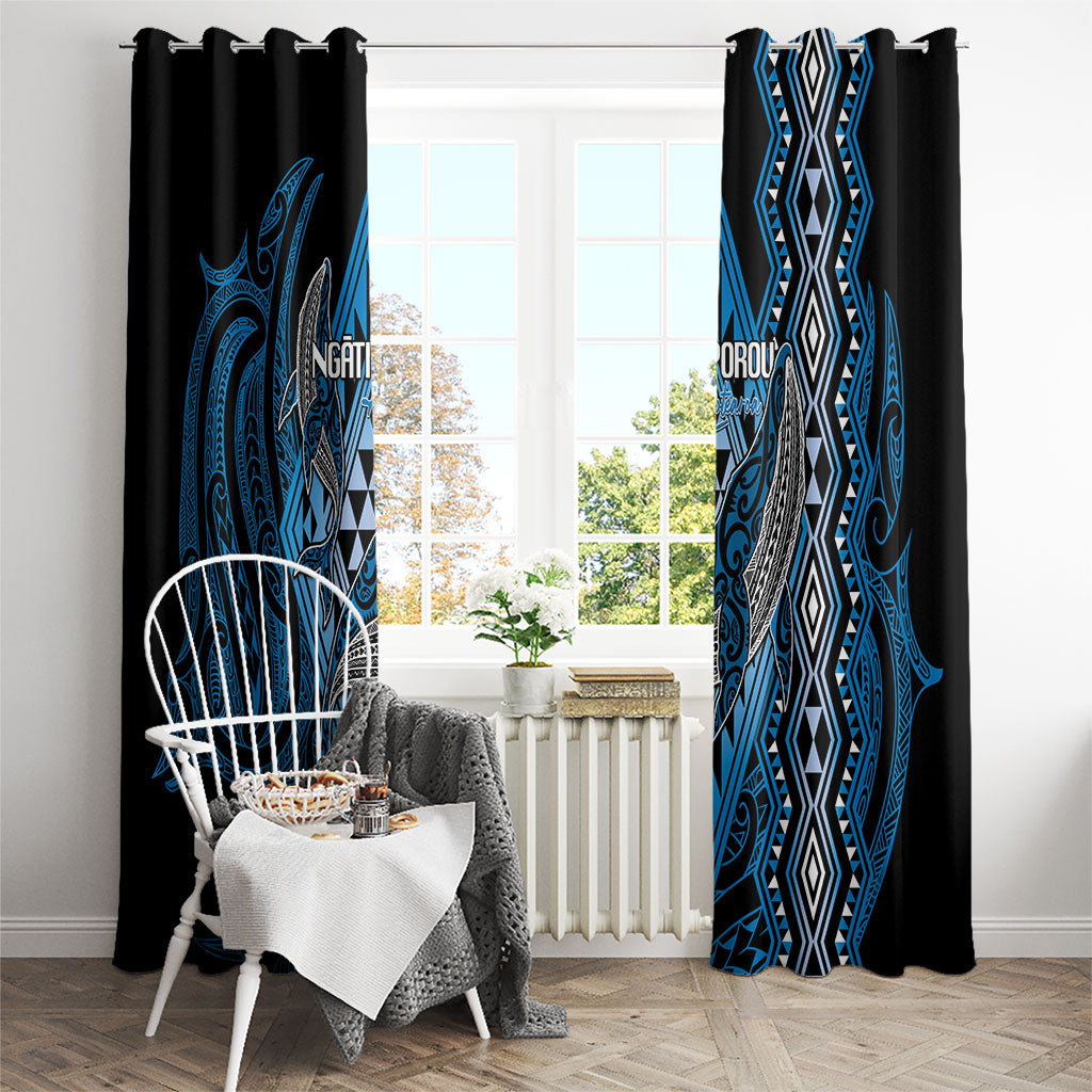 Aotearoa Iwi Ngati Porou Window Curtain NZ Maori Humpback Whale Taniko Motifs LT14 - Polynesian Pride