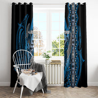 Aotearoa Iwi Ngati Porou Window Curtain NZ Maori Humpback Whale Taniko Motifs LT14 - Polynesian Pride