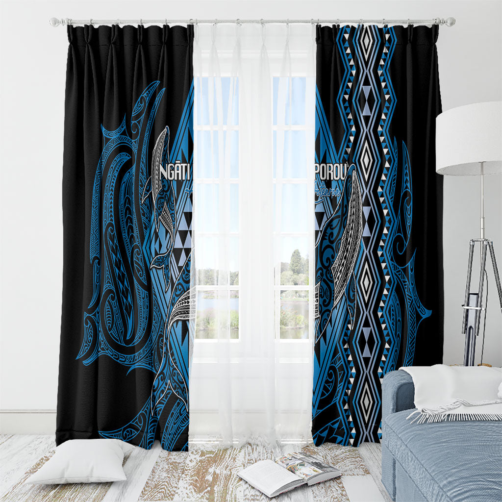 Aotearoa Iwi Ngati Porou Window Curtain NZ Maori Humpback Whale Taniko Motifs LT14 - Polynesian Pride