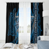 Aotearoa Iwi Ngati Porou Window Curtain NZ Maori Humpback Whale Taniko Motifs LT14 - Polynesian Pride